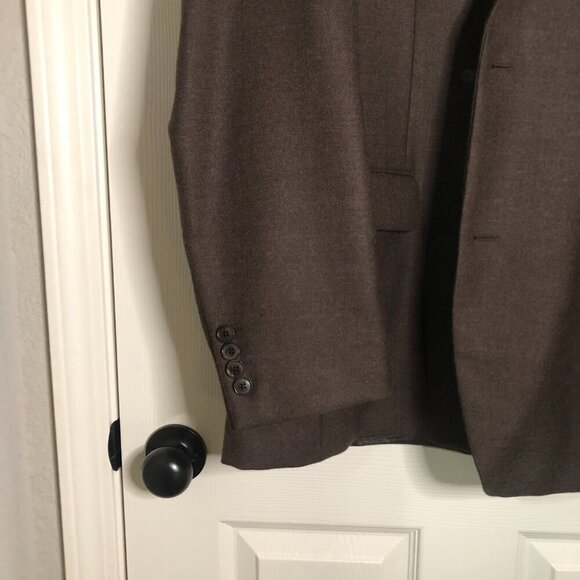 Hugo Boss Mens Classic Maselli2 lined brown wool two button blazer size 44R - Picture 8 of 9